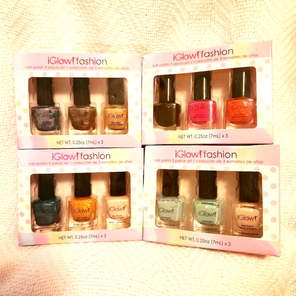 12 Nail Polish Variety • iGlow • 4 packs of 3